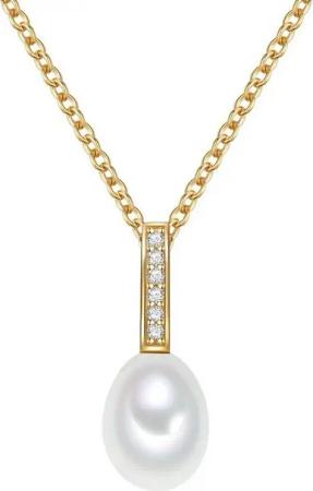 Valero Pearls Silberkette gelbgold, mit Süßwasser-Zuchtperlen