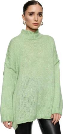 Worldclassca Longpullover WORLDCLASSCA Damen Oversize Strickpulllover Lang Pulli mit Steh Kragen Neue Kollektion - Stilvolle und gemütliche Strickmode für Damen