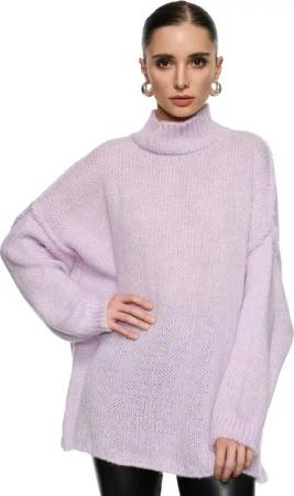 Worldclassca Longpullover WORLDCLASSCA Damen Oversize Strickpulllover Lang Pulli mit Steh Kragen Neue Kollektion - Stilvolle und gemütliche Strickmode für Damen