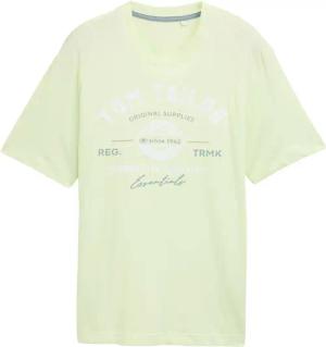 TOM TAILOR Herren T-Shirt mit Logo-Print, grün, Uni, Gr. XXXL