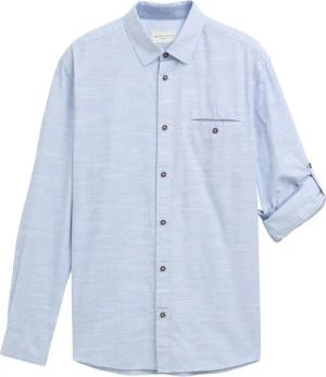 TOM TAILOR Herren Regular Fit Hemd mit Turn-up-Funktion, blau, Uni, Gr. M