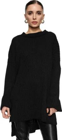 Worldclassca Longpullover WORLDCLASSCA Damen Oversize Strickpulllover Lang Pulli Oberteil Neue Kollektion - Stilvolle und gemütliche Strickmode für Damen