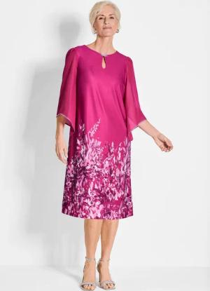 Kleid - pink / geblümt - Gr. 38 von Goldner Fashion