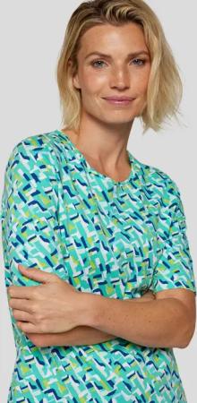 Rabe Rundhalsshirt, halbarm, mit grafischem Muster