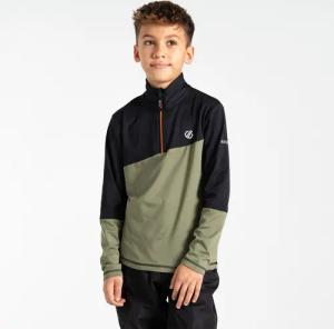 Dare 2B Kinder Formate III Core Stretch-midlayer Schwarz & Olivgrün, Größe: 7-8 Jahre