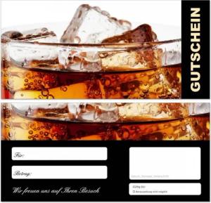 LYSCO Geschenkkarte Geschenkgutscheine Getränk Eiswürfel Gutscheinkarten (Gastro-667), Postkartenkarton zweiseitig bedruckt, Gutscheine Wisky