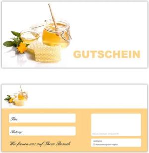 LYSCO Geschenkkarte Geschenkgutscheine Honig im Glas Gutscheinkarten (Honig-666), Süss Biene Nektar Zucker Sirup