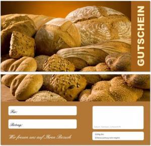 LYSCO Geschenkkarte Geschenkgutscheine Bäckerei Brötchen Gutscheinkarten (Bäcker-668), Postkartenkarton zweiseitig bedruckt