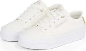 Tommy Hilfiger ESSENTIAL VULC TEXTILE SNEAKER Plateausneaker, Freizeitschuh, Halbschuh, Schnürschuh mit goldfarbenen Details