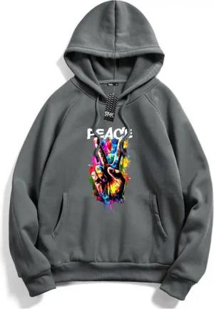 RMK Kapuzenpullover Damen Hoodie Pullover mit Kapuze Pulli Frieden Peace