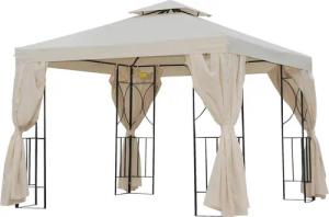 Outsunny Pavillon cremeweiß Polyester B/H/L: ca. 295x265x295 cm