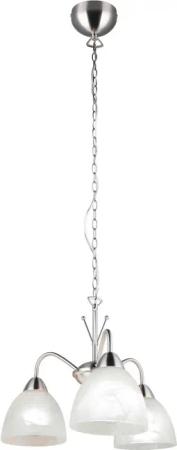 Reality Pendelleuchte Dobby R31053007 nickel weiß Glas PVC Metall H/D: ca. 150x43 cm E27 3 Brennstellen
