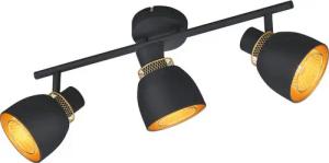 Spot schwarz gold Metall B/H/L: ca. 46x20x10 cm E14 3 Brennstellen