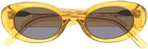 Palm Angels Sonnenbrille - Spirit Oval Sunglasses - Gr. unisize - in Gelb - für Damen
