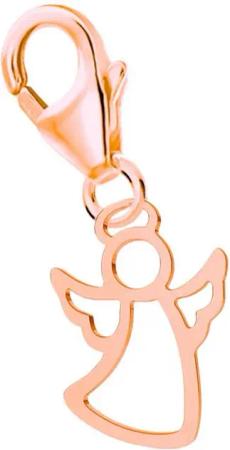 Goldene Hufeisen Charm Engel Charm Anhänger Gold Engel 18K Vergoldet (inkl. Etui), Rosegold