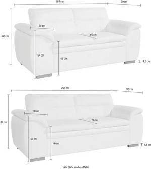 COTTA Polstergarnitur Leandra, Set: bestehend aus 2,5- und 2-Sitzer