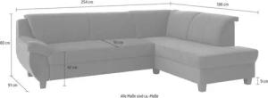 Home affaire Ecksofa Yesterday L-Form, wahlweise mit Bettfunktion, auch in Cord