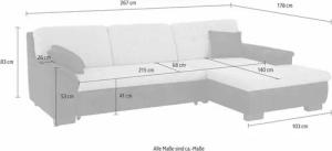 Home affaire Ecksofa Bergen, wahlweise mit Bettfunktion L-Form