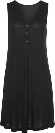 LASCANA Strandkleid mit Zierknöpfen am Ausschnitt, kurzes Sommerkleid, Jerseykleid