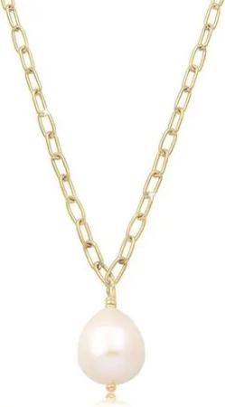 Elli Premium Perlenkette Barock Süßwasserzuchtperle Weiß 925 Sterling Silber