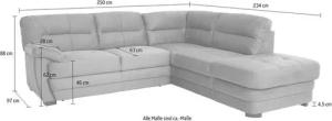 COTTA Ecksofa Royale L-Form, wahlweise mit Bettfunktion