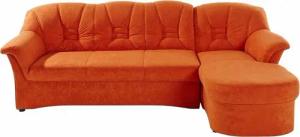 DOMO collection Ecksofa Elva, zeitlose Formensprache, elegante Rückensteppung, L-Form, wahlweise mit Bettfunktion und Federkern