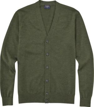 OLYMP Casual Strick Strickjacke Herren, Oliv, , L