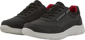 TOM TAILOR Herren Sneaker aus strukturiertem Lederimitat, schwarz, Uni, Gr. 46