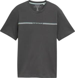 TOM TAILOR Herren T-Shirt mit Print, grau, Uni, Gr. XXL