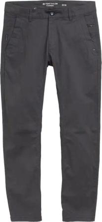 TOM TAILOR Herren Tapered Chino Hose, schwarz, Uni, Gr. 28/30