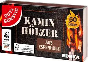 GUT&GÜNSTIG Streichhölzer Kaminhölzer braun, 50 St.
