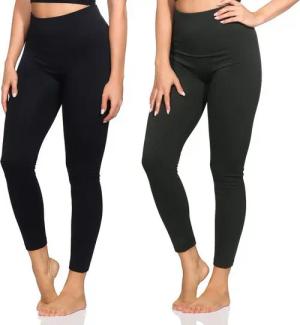 Aurela Damenmode Thermoleggings Damenleggings leicht angeraute Thermoleggings Skiunterwäsche (1-tlg) mit hohem Komfortbund (Wabenbund)