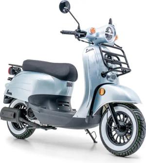Burnout Motorroller Luna Silber 50ccm Euro 5, 50 ccm, 45 km/h, Euro 5, Unverwechselbares Retro-Design,Bestes Preis-/Leistungsverhältnis