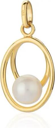 NKlaus Kettenanhänger Kettenanhänger Süßwasserperle 333 Gelb Gold 17,5mm