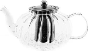 Almina Teekanne "Rosie" aus Glas mit Edelstahl-Sieb und Deckel 1000 ml Transparent, (1-St)