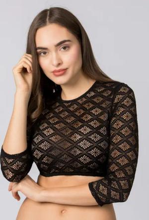Dirndlbluse Holly (schwarz, Gr. 34) von Stockerpoint für Damen, Oberteile, 90% Polyamid, 6% Baumwolle, 4% Elasthan