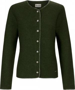 Trachtenstrickjacke Marissa (moosgrün-grau, Gr. 36) von Stockerpoint Heimatgwand für Damen, Oberteile, 80% Wolle, 20% Polyamid