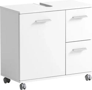 welltime Waschbeckenunterschrank "Emmi, Breite 65 cm made in Germany", Siphonausschnitt, Metallbeschläge