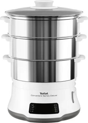 Tefal Dampfgarer "Convenient Series Deluxe", 900 W, Touchscreen, 8 Programme,3 Ebenen, Edelstahlbehälter, VC502D