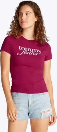 Tommy Jeans Curve Rundhalsshirt "Shirt TJW SLIM ESSENTIAL", in Großen Größen, Logo-Print auf Brusthöhe, mit Logostickerei