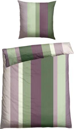 Bettwäscheset zweiteilig Renforcé grün gestreift - SCHIESSER Home 135*200