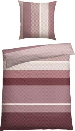 Bettwäscheset zweiteilig Renforcé beere gestreift - SCHIESSER Home 155*220