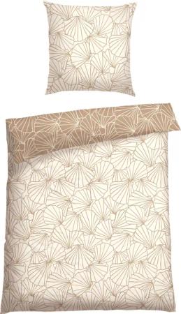 Wende-Bettwäscheset zweiteilig Renforcé taupe gemustert - SCHIESSER Home 135*200