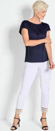 Plissee-Shirt - marine - Gr. 23 von Goldner Fashion
