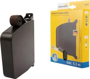 SCHELLENBERG Aufputz-Gurtwickler "Aufschraubwickler für das Rollladensystem Maxi", schwenkbar, mit vormontiertem Rollladengurtband, weiß oder braun