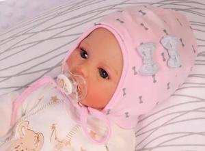 Erstlingsmütze Babymütze Baby Mütze in Rosa 38 40 für Übergangszeit