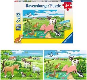 Ravensburger Tierkinder auf dem Land Puzzle, 2 x 12 Teile
