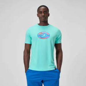 Kurzärmeliges Badeshirt mit Grafik Türkis