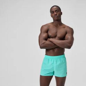 Einfarbige Retro-Badeshorts 33 cm Türkis für Herren