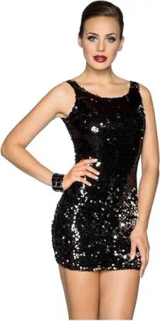 Atixo Abendkleid Minikleid mit Pailletten Partykleid Abendkleid Cocktailkleid Clubkleid